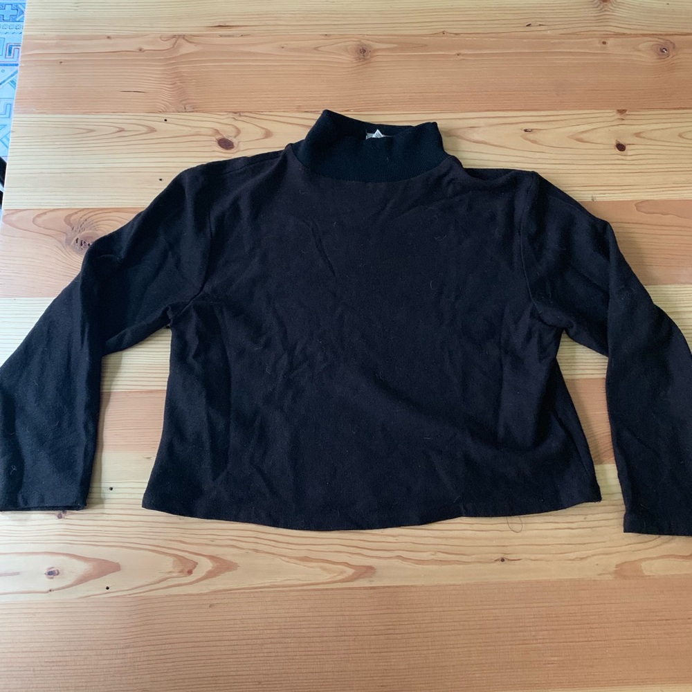 Vintage Eileen Fisher cropped wool mock neck